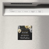 Gold Glitter Balloons 30th Birthday Save the Date Magneet (Insitu (Vaatwasser))
