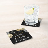 Gold Glitter Balloons 50th Birthday Save the Date Kartonnen Onderzetters (Insitu)