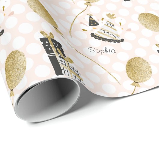 Gold Glitter Balloons en Petten van feestdagen Cadeaupapier (Rol Hoek)