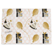 Gold Glitter Balloons en Petten van feestdagen Groot Cadeauzakje (Voorkant)