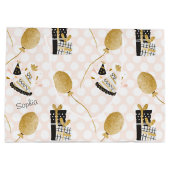 Gold Glitter Balloons en Petten van feestdagen Groot Cadeauzakje (Achterkant)