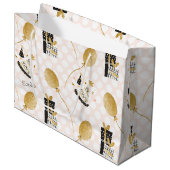 Gold Glitter Balloons en Petten van feestdagen Groot Cadeauzakje (Voorkant Gekanteld)