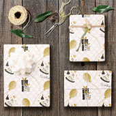 Gold Glitter Balloons en Petten van feestdagen Inpakpapier Vel