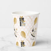 Gold Glitter Balloons en Petten van feestdagen Papieren Bekers (Achterkant)