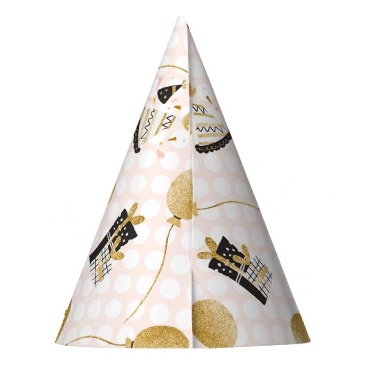 Gold Glitter Balloons Kinder naam Birthday Feesthoedjes (Achterkant)