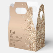 Gold Glitter Bat Mitzvah Bedankdoosjes (Geopend)