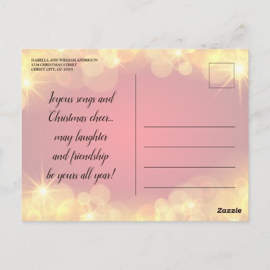 Gold Glitter Baubles kerstfeest uitnodiging (Achterkant)