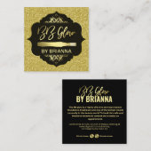 Gold Glitter BB Glow Treatment Vierkante Visitekaartje (Voorkant / Achterkant)