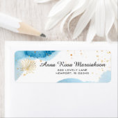 *~* Gold Glitter Beach Nautical Ocean Palm Fan Etiket (Insitu)