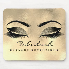 Gold Glitter Beauty Studio Lashes Extension Browns Muismat