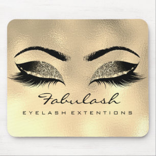 Gold Glitter Beauty Studio Lashes Extension Browns Muismat