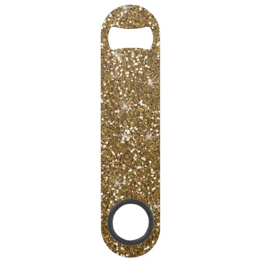 Gold Glitter bedrukt Speed Flessenopener (Achterkant)