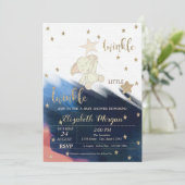 Gold Glitter Beer Twinkle Little Star Baby shower Kaart (Staand voorkant)