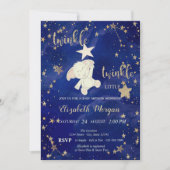 Gold Glitter Beer Twinkle Little Star Baby shower Kaart (Voorkant)
