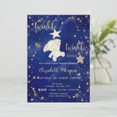 Gold Glitter Beer Twinkle Little Star Baby shower Kaart (Staand voorkant)
