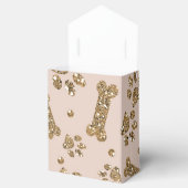 Gold Glitter Beige Blush Pet Paw Bone Puppy Dog Bedankdoosjes (Geopend)