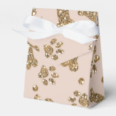 Gold Glitter Beige Blush Pet Paw Bone Puppy Dog Bedankdoosjes (Voorkant Zijde)