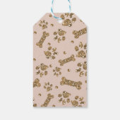 Gold Glitter Beige Blush Pet Paw Bone Puppy Dog Cadeaulabel (Achterkant)