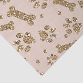 Gold Glitter Beige Blush Pet Paw Bone Puppy Dog Tissuepapier (Detail)