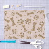 Gold Glitter Beige Blush Pet Paw Bone Puppy Dog Tissuepapier (Craft)