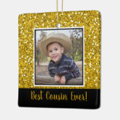 Gold Glitter Best Cousin Ooit Kerstmis Keramisch Ornament (Links)