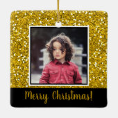 Gold Glitter Beste tante met kerst Keramisch Ornament (Achterkant)