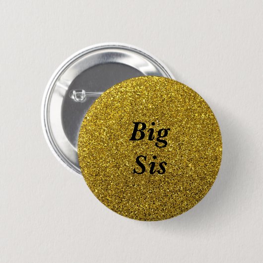 Gold Glitter Big Sis Baby shower Button (Voorkant /achterkant)