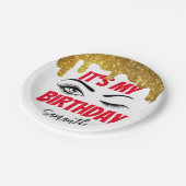 Gold Glitter Birthday 18th | 21e | 40e | 50e Papieren Bordje (Gekanteld)