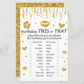Gold glitter Birthday Dit spel (Voorkant / Achterkant)