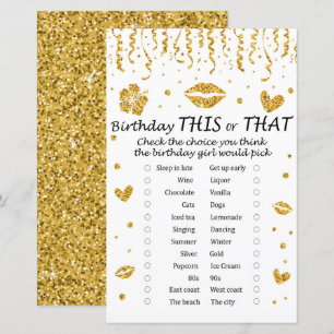 Gold glitter Birthday Dit spel