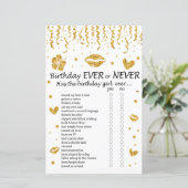 Gold glitter Birthday Ever of Nooit Game (Staand voorkant)