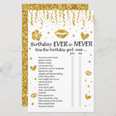 Gold glitter Birthday Ever of Nooit Game (Voorkant / Achterkant)