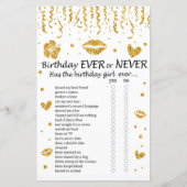 Gold glitter Birthday Ever of Nooit Game (Voorkant)