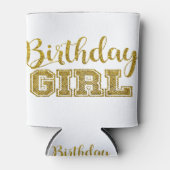 Gold Glitter | Birthday Girl Blikjeskoeler (Voorkant)