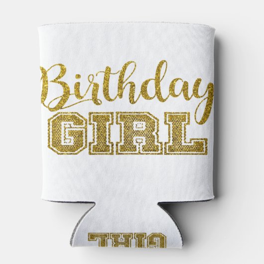 Gold Glitter | Birthday Girl Blikjeskoeler (Achterkant)