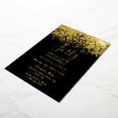 Gold Glitter Black 40e verjaardag Gold Folie Uitnodiging (Gedraaid)