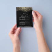 Gold Glitter Black Abstracte Confetti Flyer (Hand)
