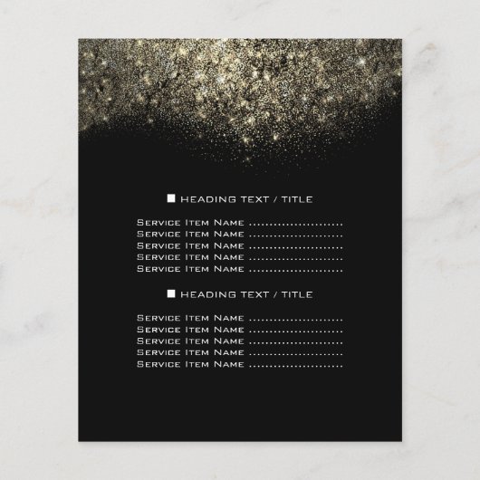 Gold Glitter Black Abstracte Confetti Flyer (Achterkant)