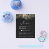 Gold Glitter Black Abstracte Confetti Flyer (Enkel)