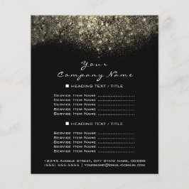 Gold Glitter Black Abstracte Confetti Flyer