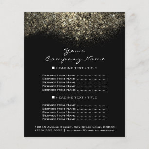 Gold Glitter Black Abstracte Confetti Flyer