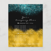 Gold Glitter Black - Blauwgroen blauwe Confetti Flyer (Voorkant)