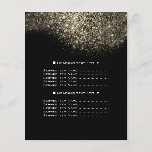 Gold Glitter Black Conceptueel minimale Confetti Flyer (Achterkant)