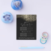 Gold Glitter Black Conceptueel minimale Confetti Flyer (Enkel)