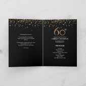 Gold Glitter Black confetti 60ste verjaardag progr Programma (Binnen)