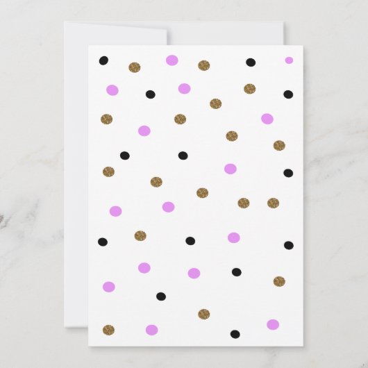 Gold Glitter Black en Paarse kat Birthday Kaart (Achterkant)