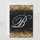 Gold Glitter Black Fancy Monogram 18th Birthday Kaart (Achterkant)