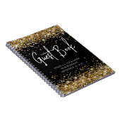 Gold Glitter Black Glam Weddenschap Notitieboek (Rechterzijde)