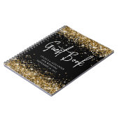 Gold Glitter Black Glam Weddenschap Notitieboek (Linkerzijde)