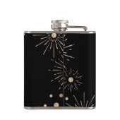 Gold Glitter Black Happy Nieuwjaar 2021-fles Heupfles (Achterkant)